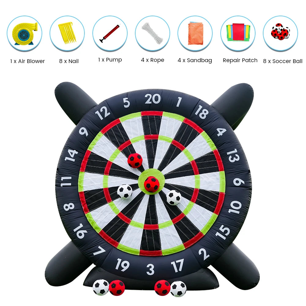 10Ft Tall Giant Inflatable Soccer Ball Darts Board with 8pcs Soccer Ball &Blower Commercial children's playground
