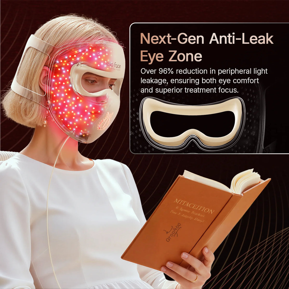 Hello Face M300 4D LED Light Mask 311 LEDs, 4 Mode, Facial Care, Ergonomic Silicone Design, Visual Comfort