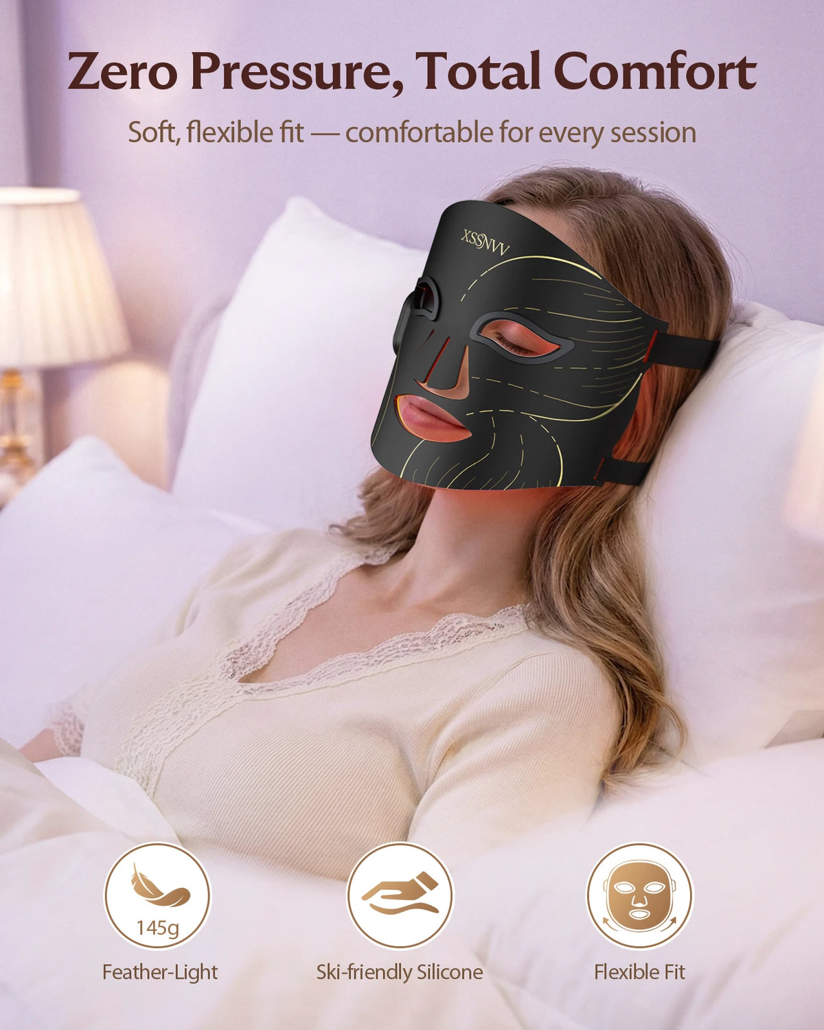 Red Light Therapy Mask, 10-Min Timer Beauty Mask Rechargeable, Wireless, 850nm NIR, Red/Blue Led Light | 4 Modes, 272 LEDs, 27mW/cm² Power, Full Face Coverage, Home Use, Visible Results in 4 Weeks