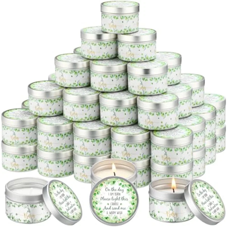 50 Pcs Baby Shower Party Favors Candles Lavender Scented Gender Reveal Candles Bulk for Party Favors Baby Shower Rustic Return