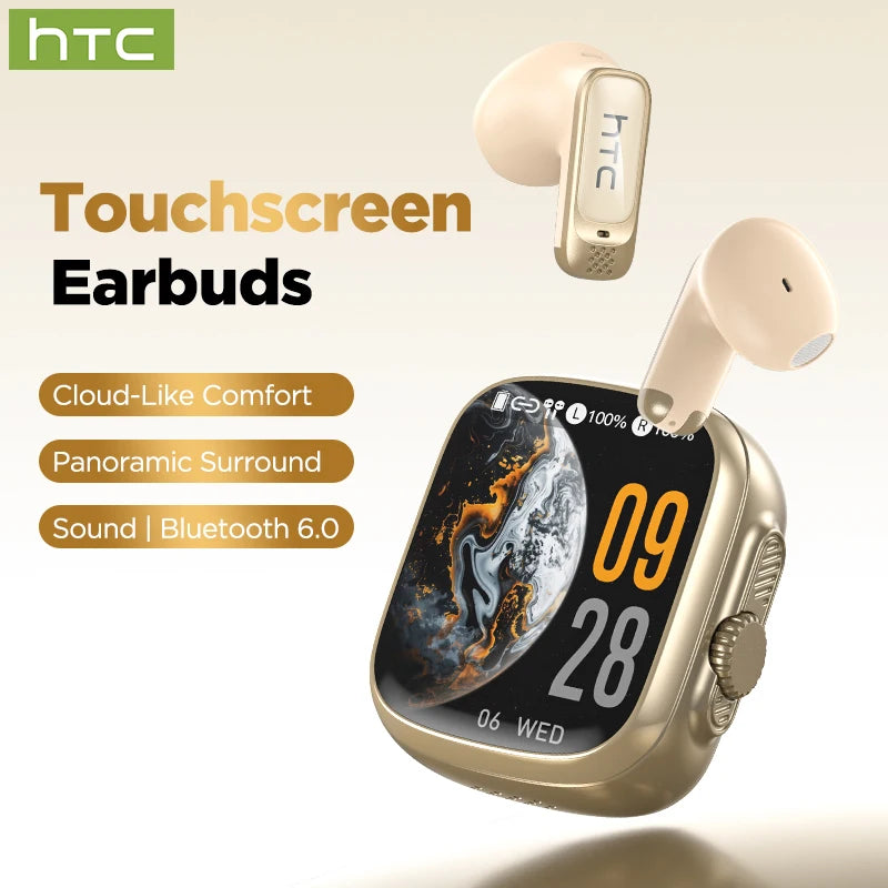 HTC NE72 TWS Open-Ear AI Translator Earbuds 135+ Languages Real-Time Translation Bluetooth 6.0 Wireless Headphones