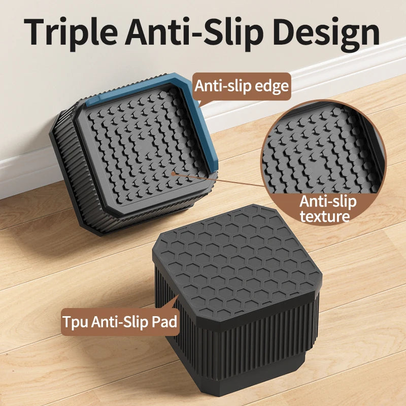 Furniture Elevation Pads for Bed Feet: Stackable Heavy-Duty Support Risers, Bed Leg/Bed Base Raising Blocks