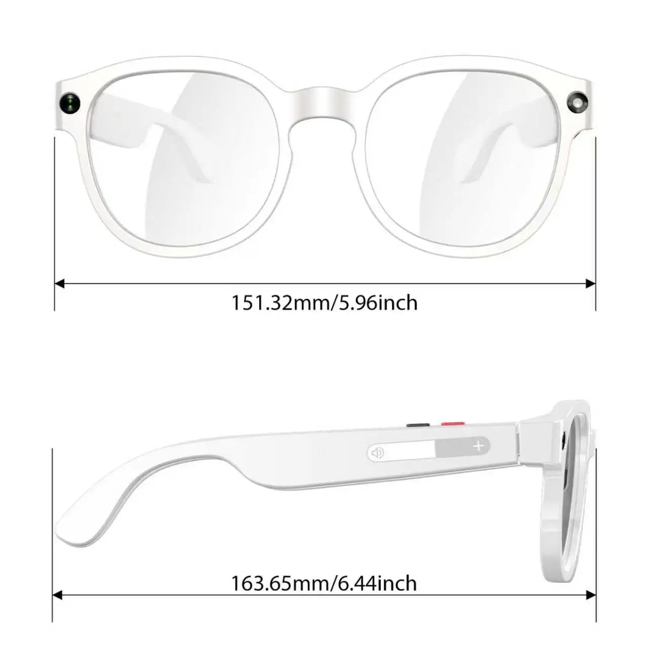 Gemirels new generation of high-value smart glasses, dual cameras, AI image recognition glasses, 2.07 million pixel photography, WIFI transmission, intelligent anti shake, 290mAh battery, translation glasses, camera glasses,