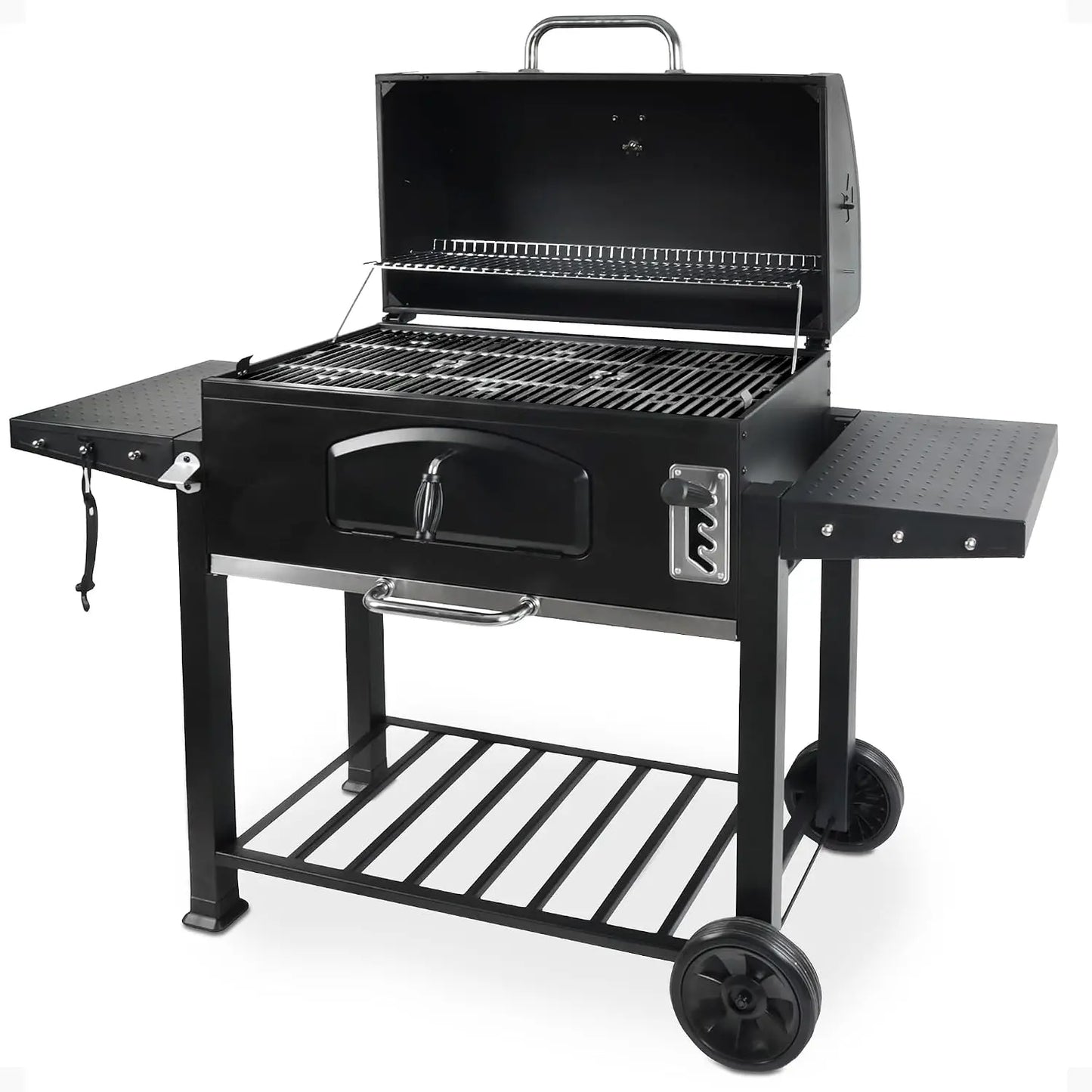 Grill Boss Charcoal Grill with Large 32-Inch Cooking Area - Includes Warming Rack, Side Shelves, Bottom Storage and, Customized