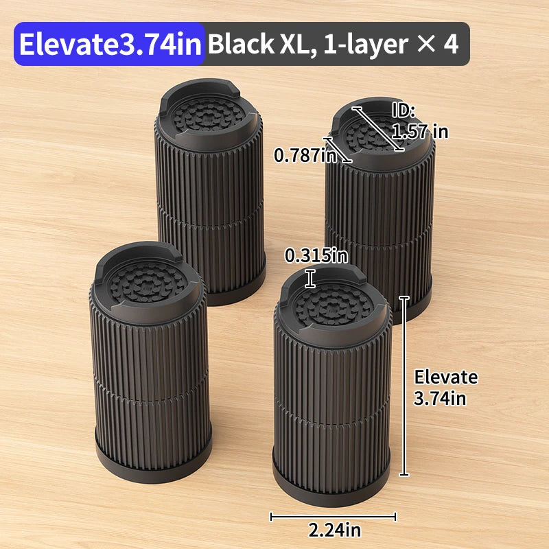 Furniture Elevation Pads for Bed Feet: Stackable Heavy-Duty Support Risers, Bed Leg/Bed Base Raising Blocks