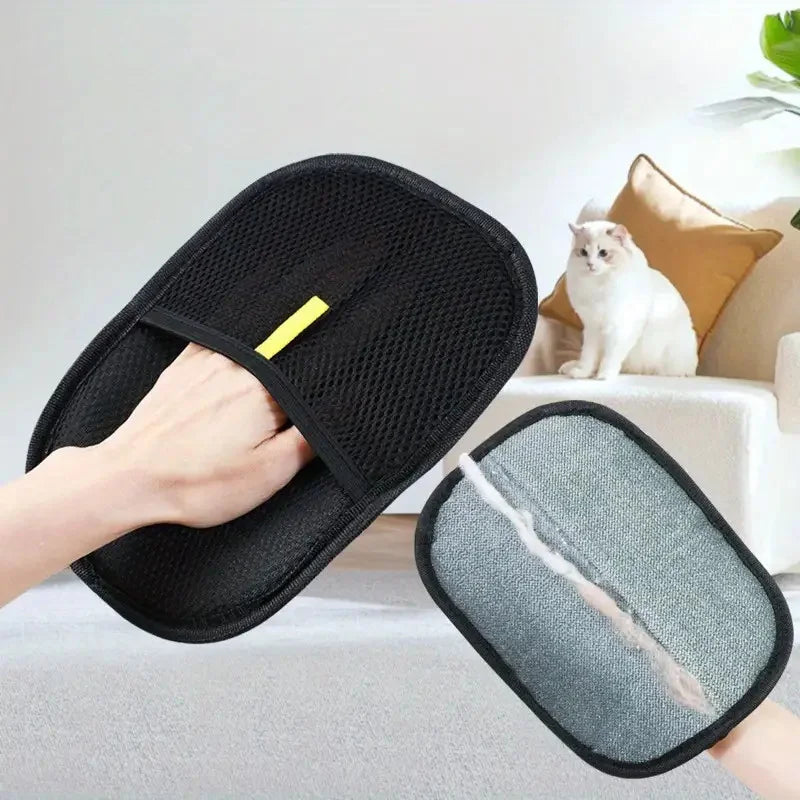 Pet Hair Remover Gloves - Cat & Dog Grooming Glove Brush, Hair Removal Tool for Furniture, Car Seats & Home Cleaning