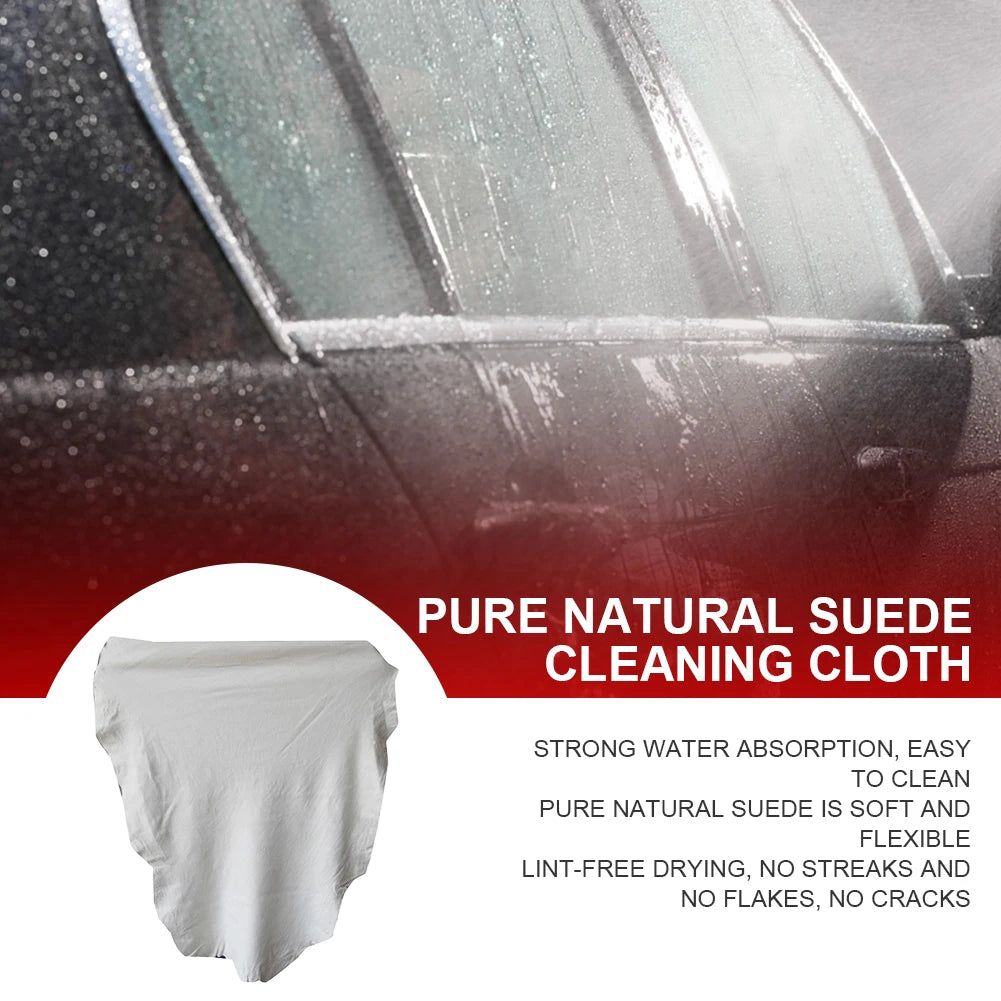 Car Cleaning Cloth Chamois Leather Absorbent Drying Towel Natural Car Wash Cloths Elastic for Car Washing Maintenance