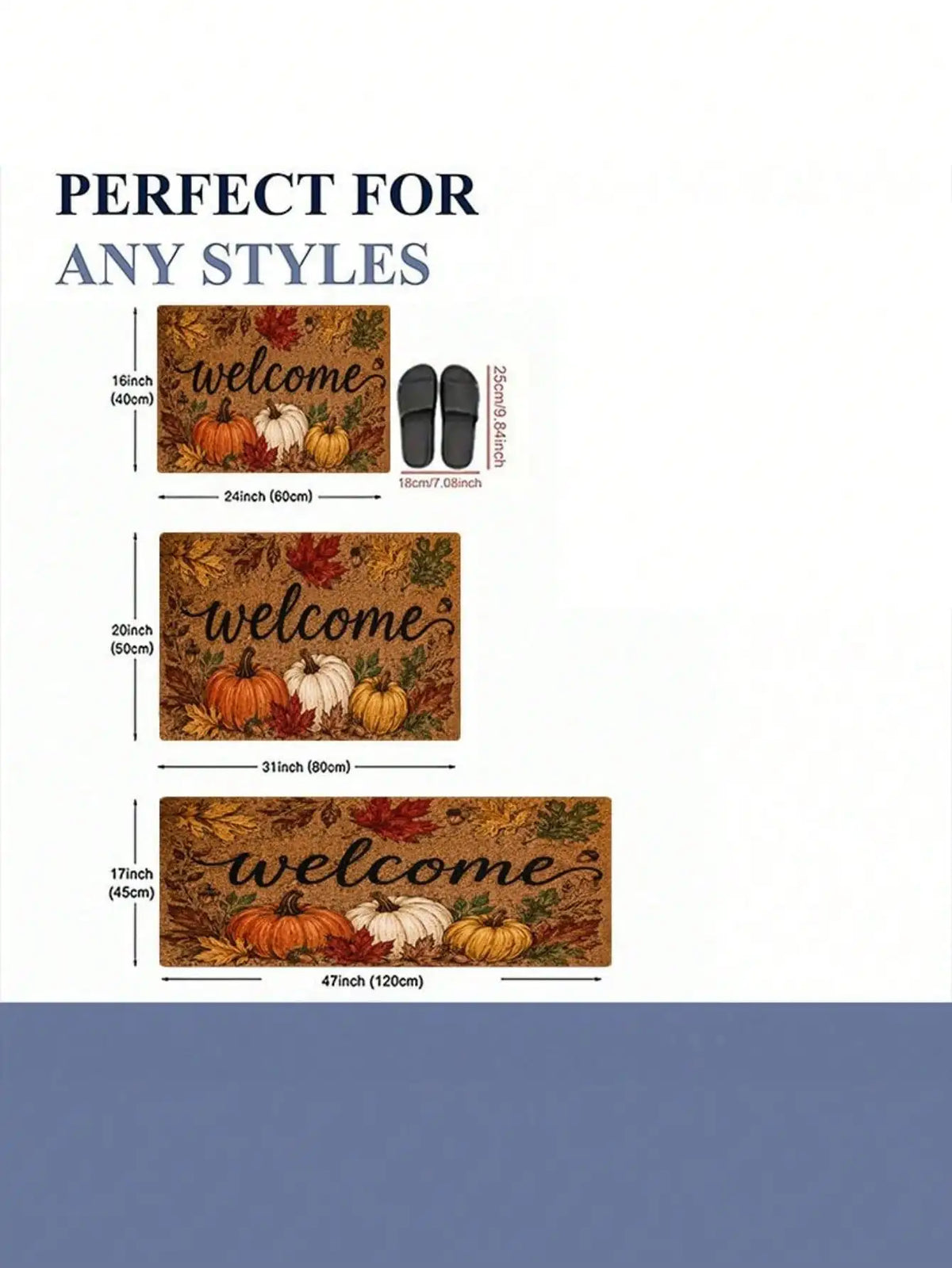 1pc Fall Pumpkin And Maple Leaf Welcome Pattern Rugs/Door Mat, Nonslip Comfortable, Easy To Clean, Ideal For Entryway Bedroom Living Room, Fall Decor, Halloween