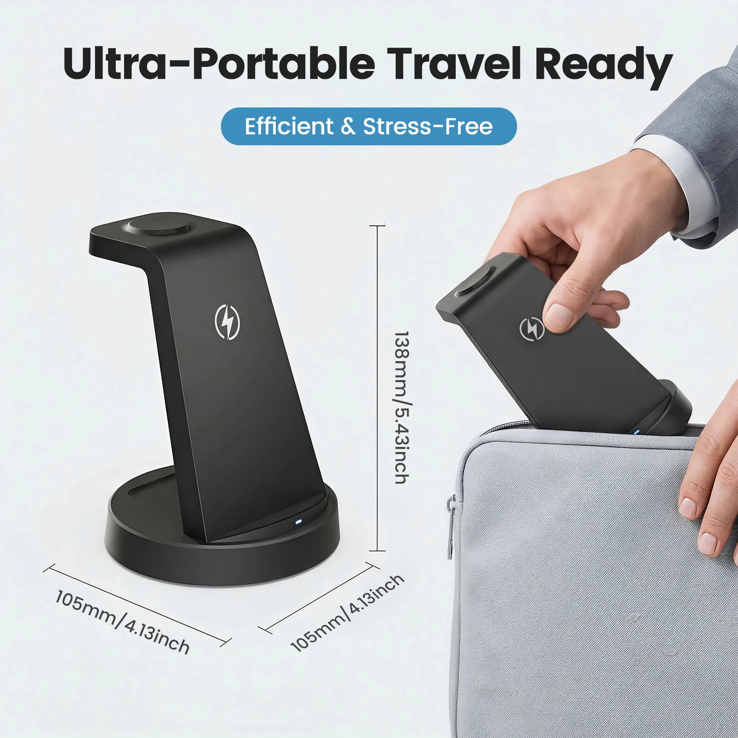 3 In 1 Magnetic Wireless Charger 15W Fast Charging Dock Stand Travel Foldable for Samsung S25 S24 S23 S22 Galaxy Watch iPhone