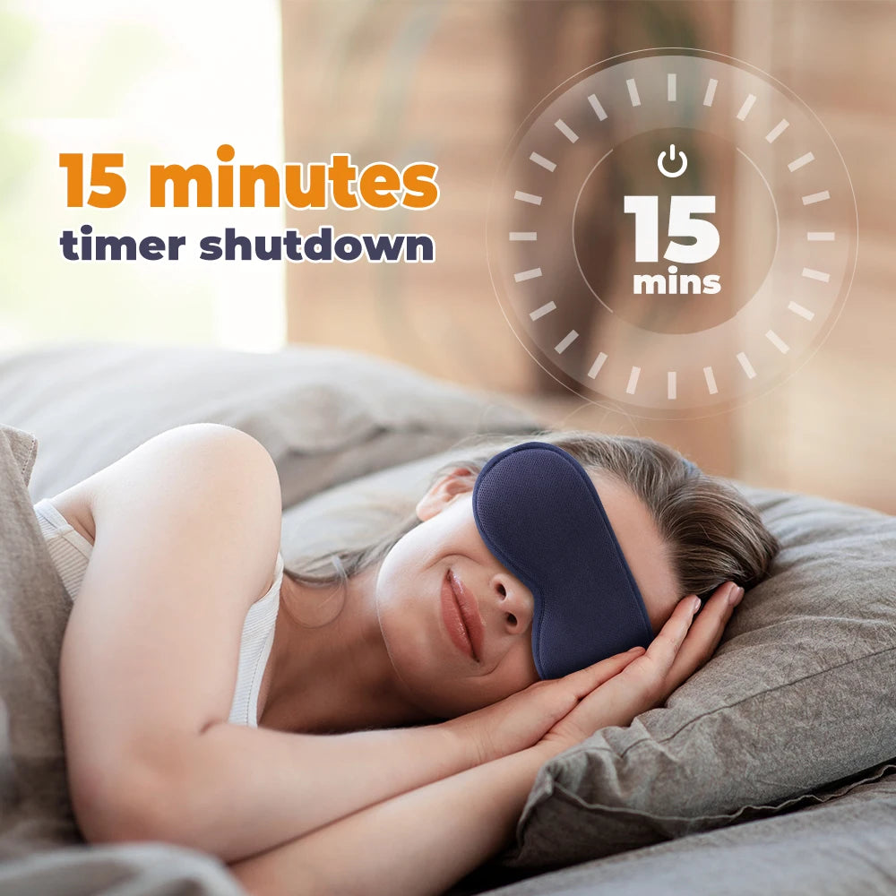 3 Levels Hot Compress Eye Mask Electric Heated Eye Massager for Relieve Eye Strain Dark Circles Sleeping Mask Eyeshades