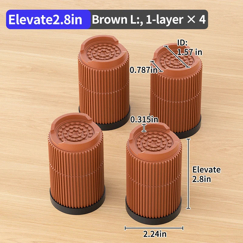 Furniture Elevation Pads for Bed Feet: Stackable Heavy-Duty Support Risers, Bed Leg/Bed Base Raising Blocks