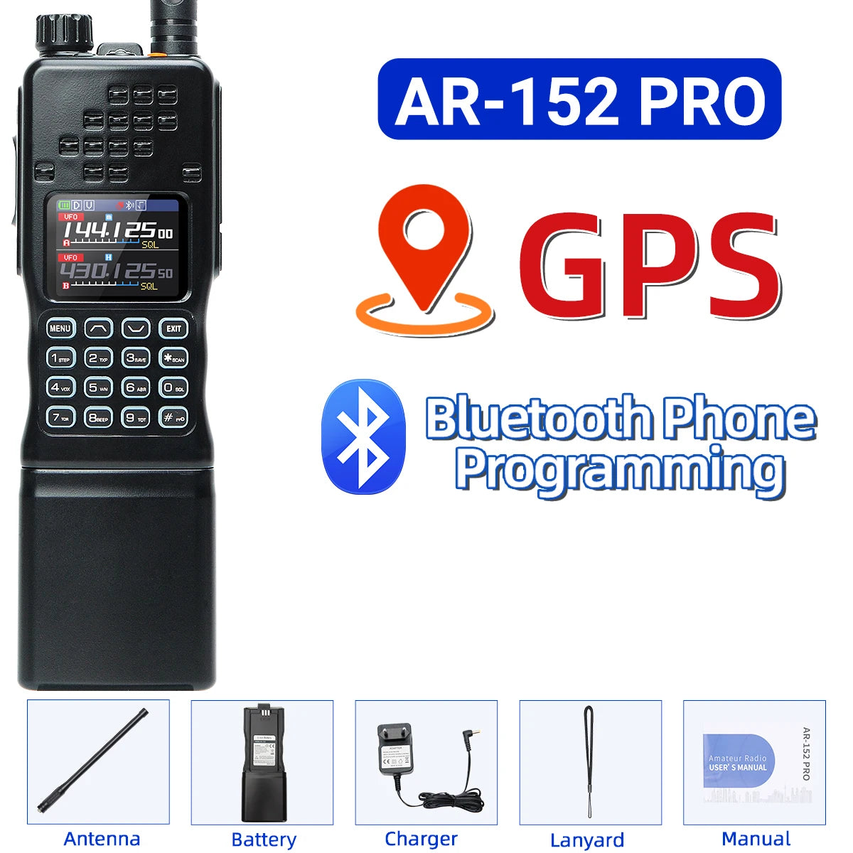 Baofeng AR 152 PRO GPS Ham Radio High Powerful CS Tactical Game Walkie Talkie Long Range Upgraded AR-152 Portable Two Way Radio