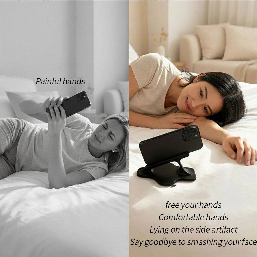 2Pcs Comfortable Bed Phone Stand Side Lying Stable Ergonomic Hands Free Holder For Entertainment Viewing Relax