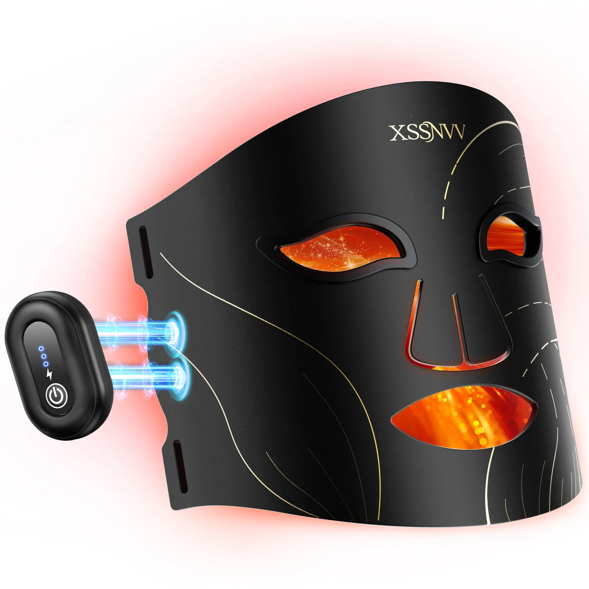 Red Light Therapy for Face Cordless LED Face Mask with 4 Light Modes (NIR 850nm, Red 630nm, Blue, Amber), 272 LEDs, 10-Min Timer