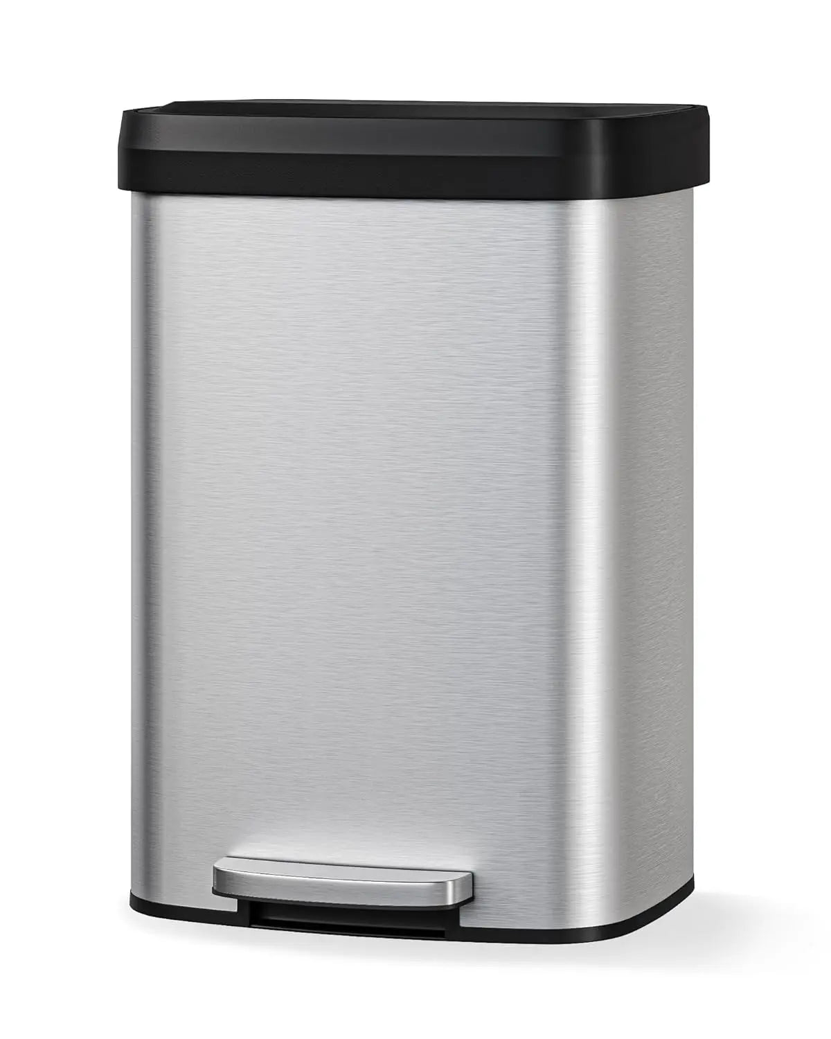 13 gal / 50 L Stainless Steel Trash Can with Lid, Large Garbage Can for Kitchen, Rustproof Step-on Kitchen Metal, Customized