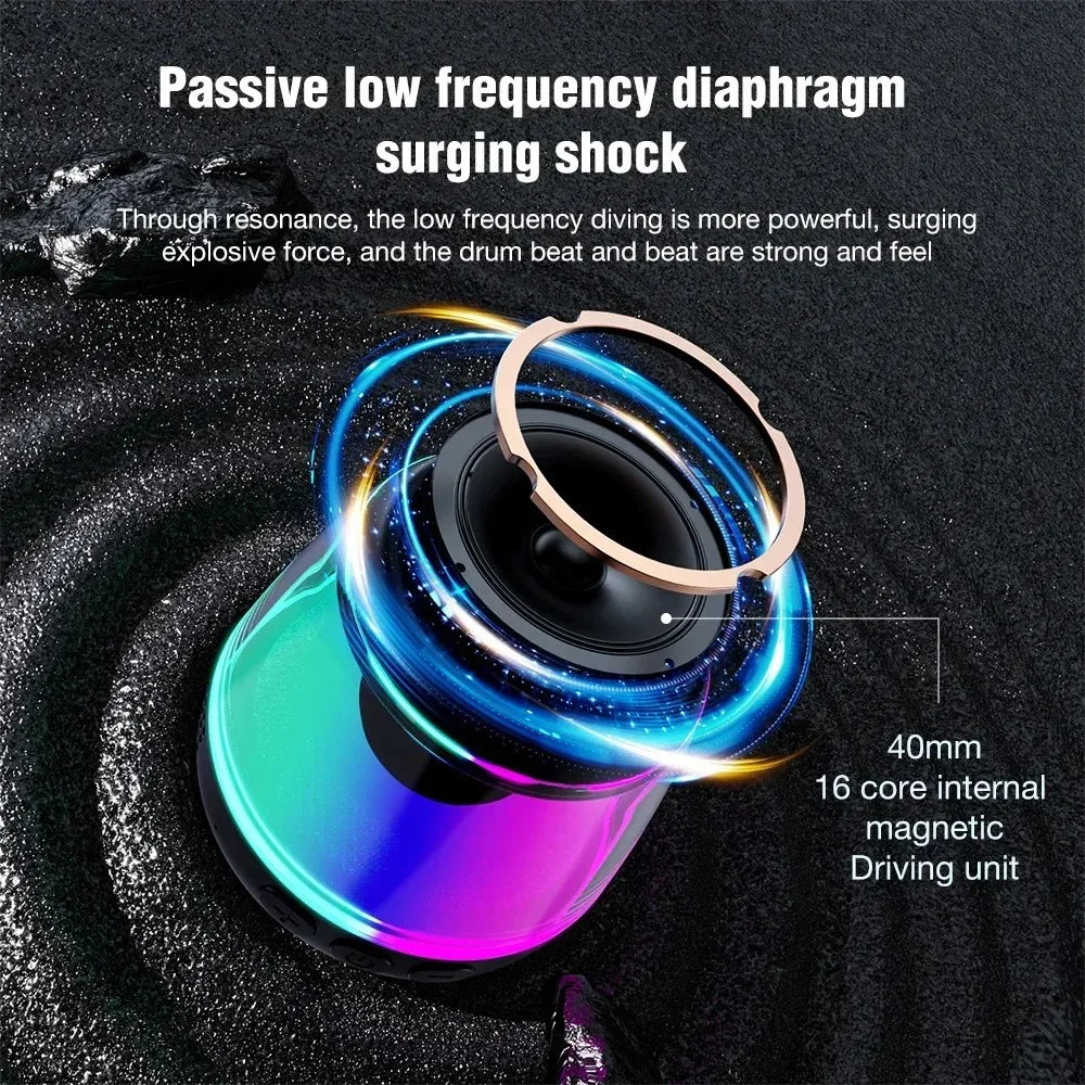 Magnetic Bluetooth Speaker, Portable Bluetooth Speaker with RGB Light, Waterproof Wireless Speaker, Phone Stand for iPhone 16/15/14/13/12 Series, Small Speaker for Shower, Outdoor, Birthday Gift
