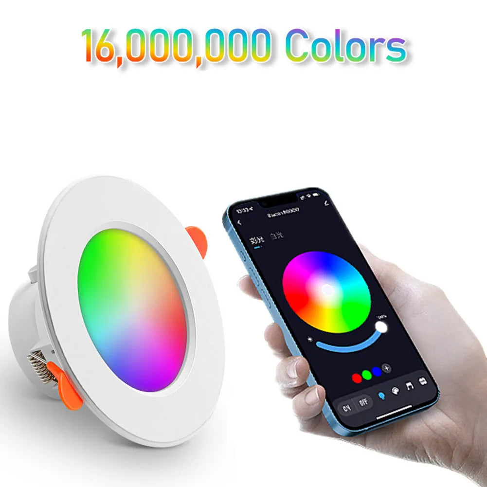 1-15PCS LED Downlight WiFi TUYA 110/220V Dimmable Spot Light Recessed Round Light Spot Bluetooth Lamp For Alexa Google Home