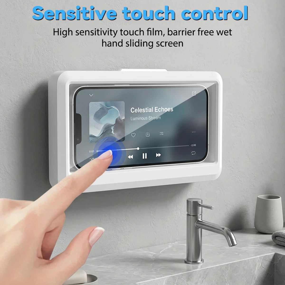 360 Rotation Waterproof and Anti-fog Mobile Phone Case for Bathroom Shower Phone Holder Waterproof Can Be Touched Shower Phone