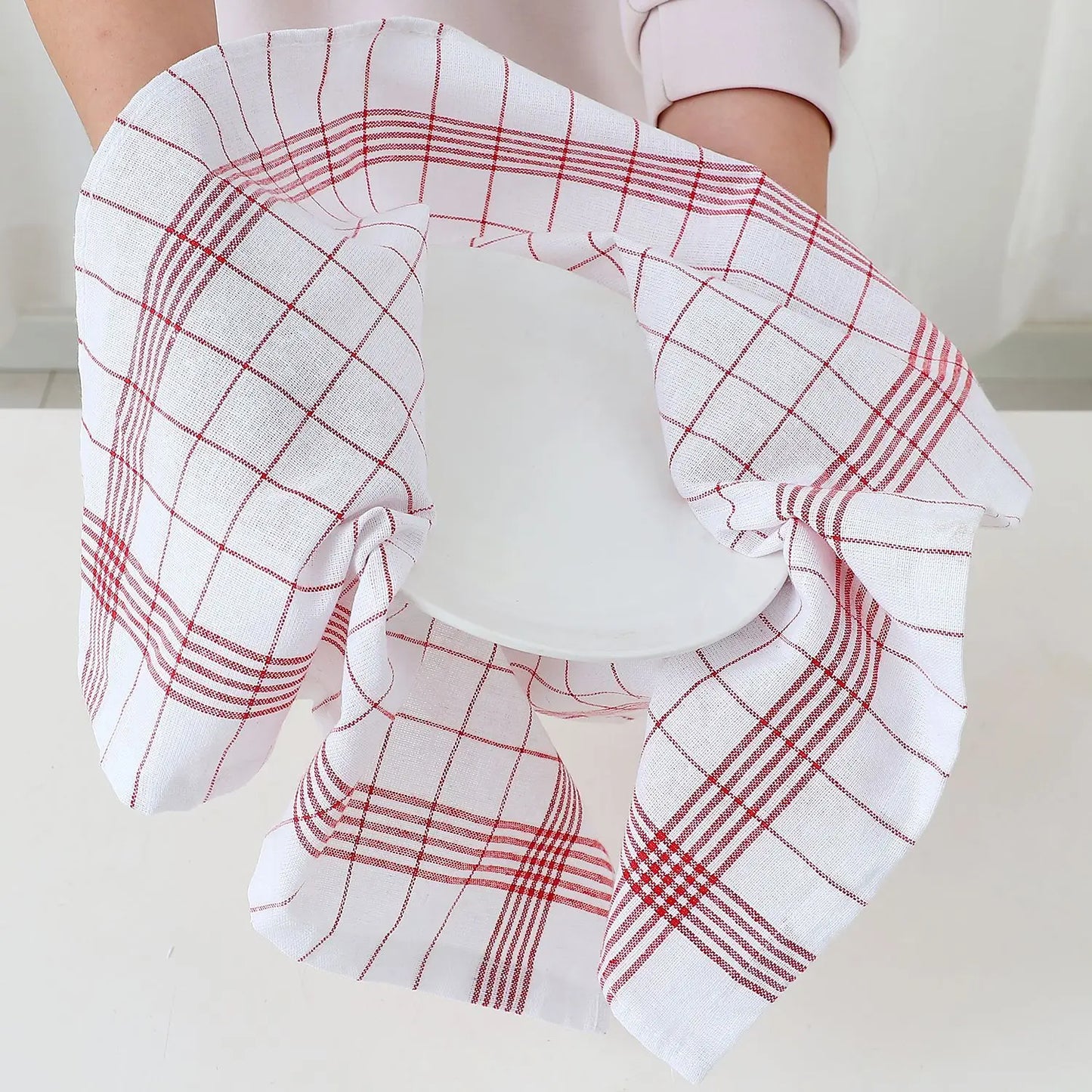 1/5/10pcs Classic Plaid Dish Towel Scouring Pad, Soft Large Size Kitchen Towel, Suitable for Bar and Kitchen Cleaning