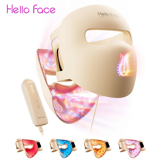 Hello Face M300 4D LED Light Mask 311 LEDs, 4 Mode, Facial Care, Ergonomic Silicone Design, Visual Comfort
