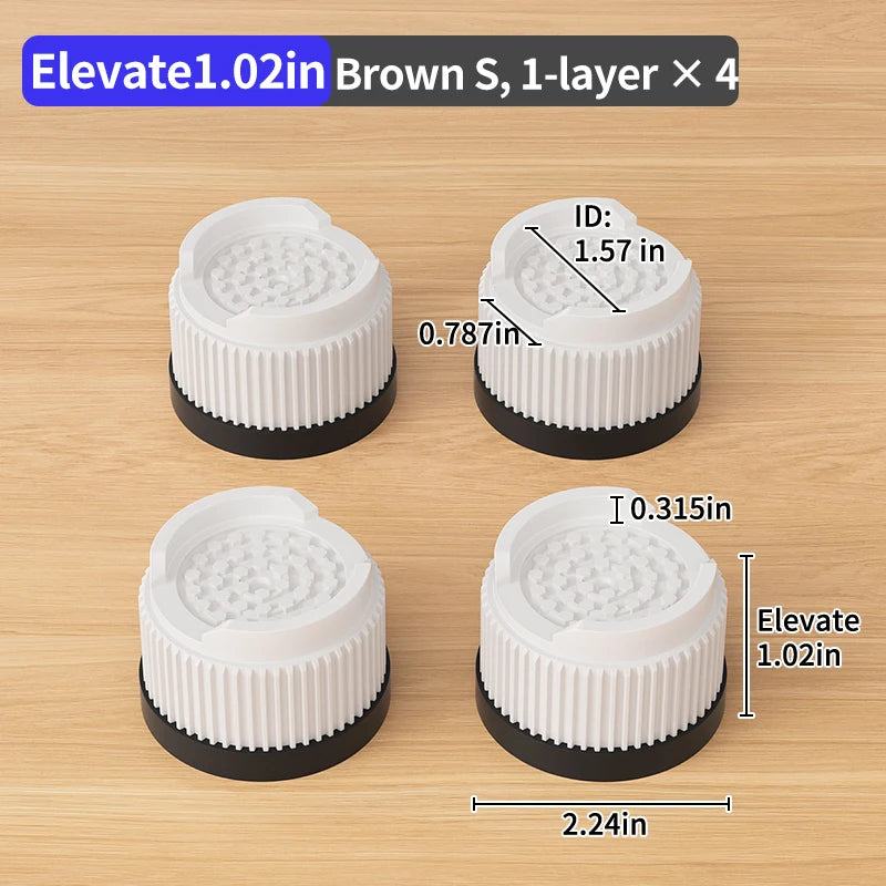 Furniture Elevation Pads for Bed Feet: Stackable Heavy-Duty Support Risers, Bed Leg/Bed Base Raising Blocks
