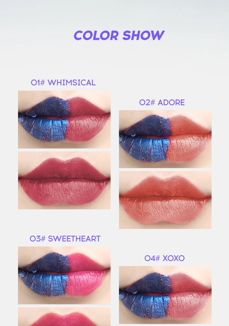 4-color lip gloss - easy-to-peel lip liner, comes with a lip brush, long-lasting and waterproof, glossy and full, highly pigment