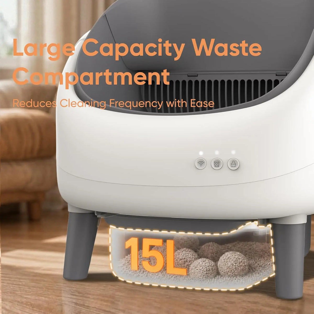 Self Cleaning Cat Litter Box, Open-Top Automatic Cat Litter Box with App Control, Large Capacity for Multiple Cats,, Custom